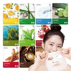 (Discount event) Lycocell moisturizing mild mask pack 10 types x 10 sheets - Elasticity, nutrition and moisturizing care (set 2) / (할인행사)리코셀 촉촉 순한 마스크팩 10종x10장 - 탄력 영양 보습 케어(2번세트)