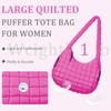 AUACDIY Puffer Tote Bag Large Quilted Crossbody Bags for Women