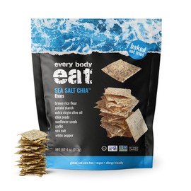 Every Body Eat Snack Cracker Thins, Gluten Free, Vegan, Seed Oil Free, and Dairy Free (2 Count, Sea Salt Chia)