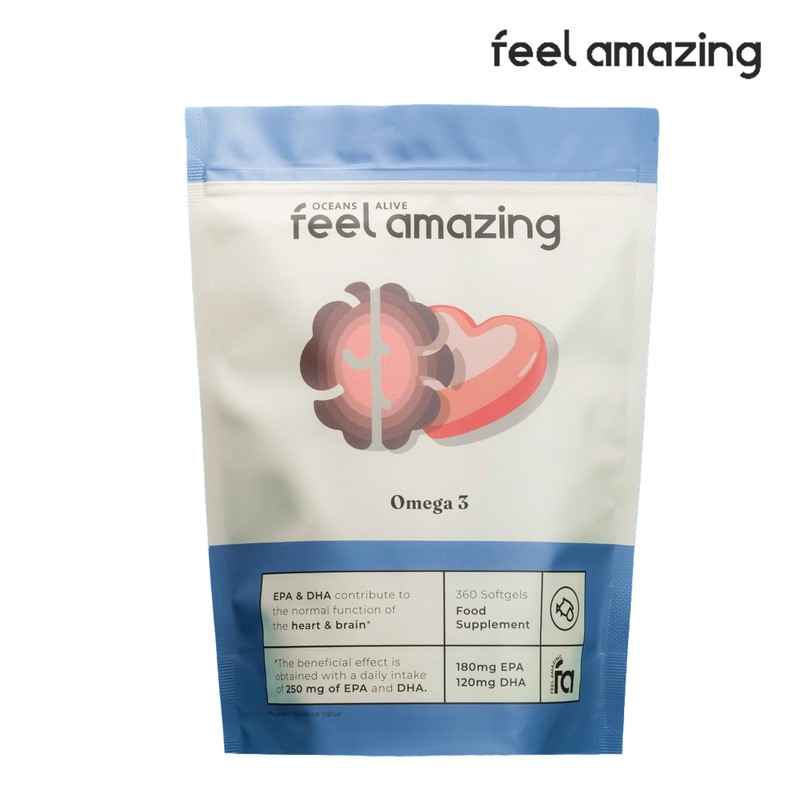 Feel Amazing Omega 3 Fish Oil Softgels, 1000mg with EPA