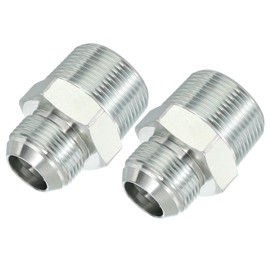 PATIKIL Hex Reducing Nipple Connectors Pipe Adapter 1-5/16" Male 37° Flare JIC x 1-1/4" Male NPT, 2 Pack Pipe Fitting Reducer Nipple Adapter Plated Steel Hydraulic Fitting