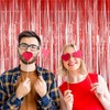 Melsan Red Foil Fringe Curtain Party Decorations, Melsan 3.2 x