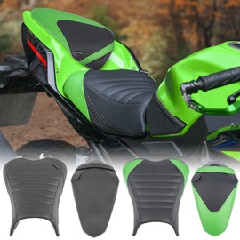 Motorcycle Passenger Cushion Seat Cover for Kawasaki Ninja400 Ninja 400 Z400 Z 400 2018 2019 2020 2021 2022 2023 2024 Rear Pillion Solo Seat Pad Set (Tail-Green)