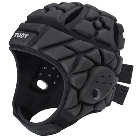 Dialudon Soft Shell Padded Helmet Rugby Headguards 7v7 Flag Football Soccer Goalkeeper Cap Headgear Protective for Kids Youth Adults