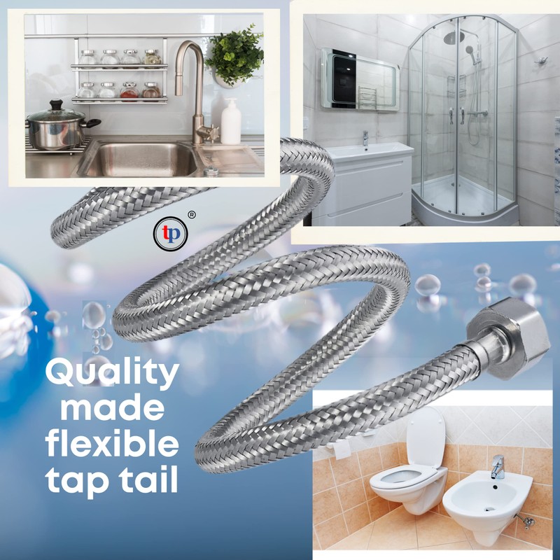 TradeProvider® Flexi Pipes for Taps (2pcs/pack)Kitchen Tap Connector 10M x1/2