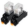 DIANQI 2Pcs 12VDC 8-Pin 5Amp Electromagnetic Power Relay DPDT 2NO+2NC