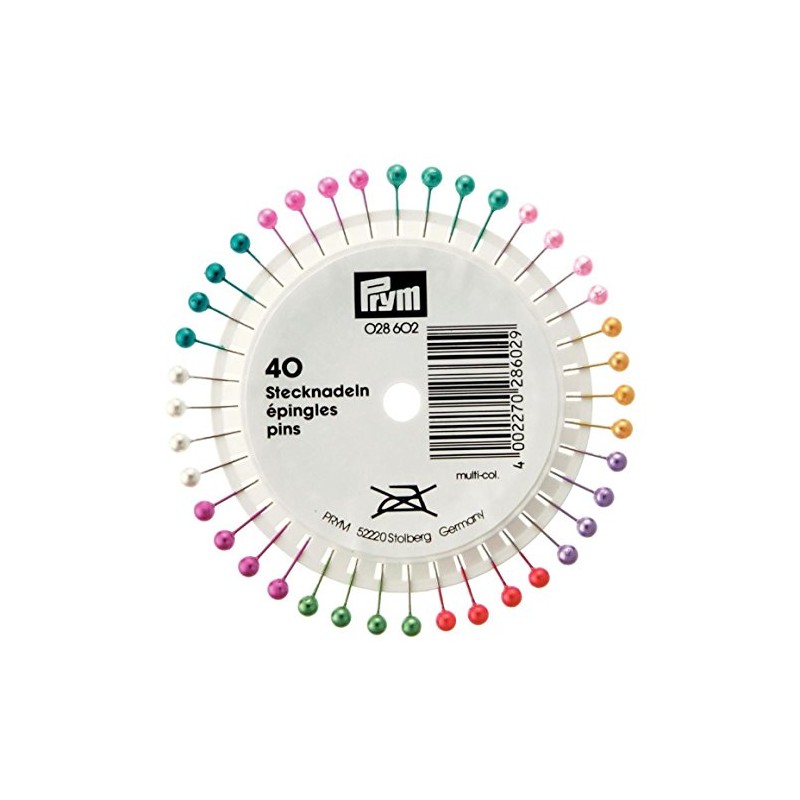 Prym Headpins, Silver, Bunt, 40 Stück