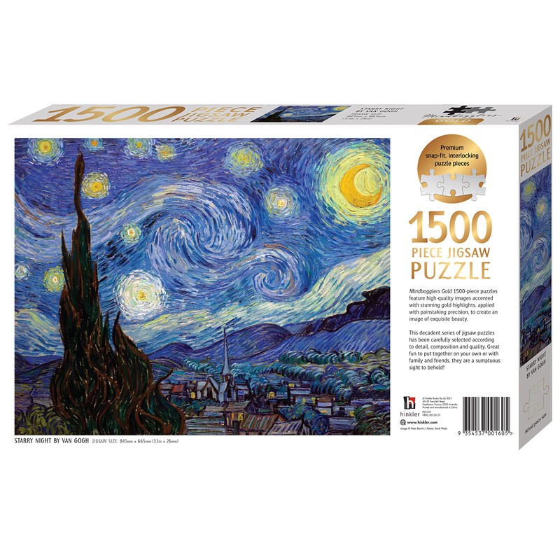 Mindbogglers Gold 1500-Piece Jigsaw Puzzle: Starry Night by Van Gogh