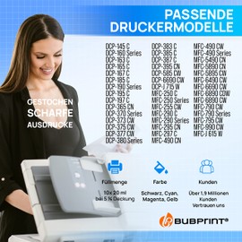 Bubprint 10 Printer Cartridges Compatible with Brother LC-1100 LC-980 for DCP-145C DCP-195C DCP-165C MFC-250C MFC-490CW MFC-5490CN MFC-5890CN MFC-6490CW