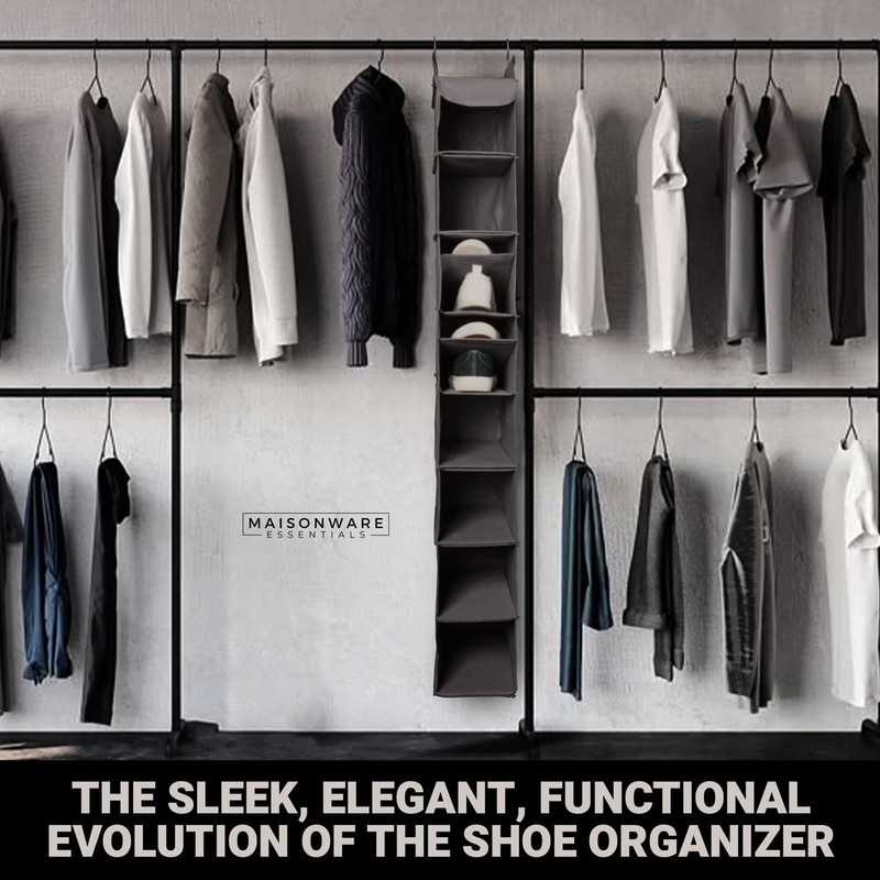 Hanging Shoe Organizer for Closet, Space Efficient Double Capacity Hanging