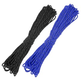 TIXIPEM 2 mm 66FT Reflective Guyline Camping Paracord [2PCS] - Guy Lines Ultralight Thin Cord Rope 3 Strands Paracord Use for Camping Tents & Tarps & Hiking - [Black, Sapphire Blue]