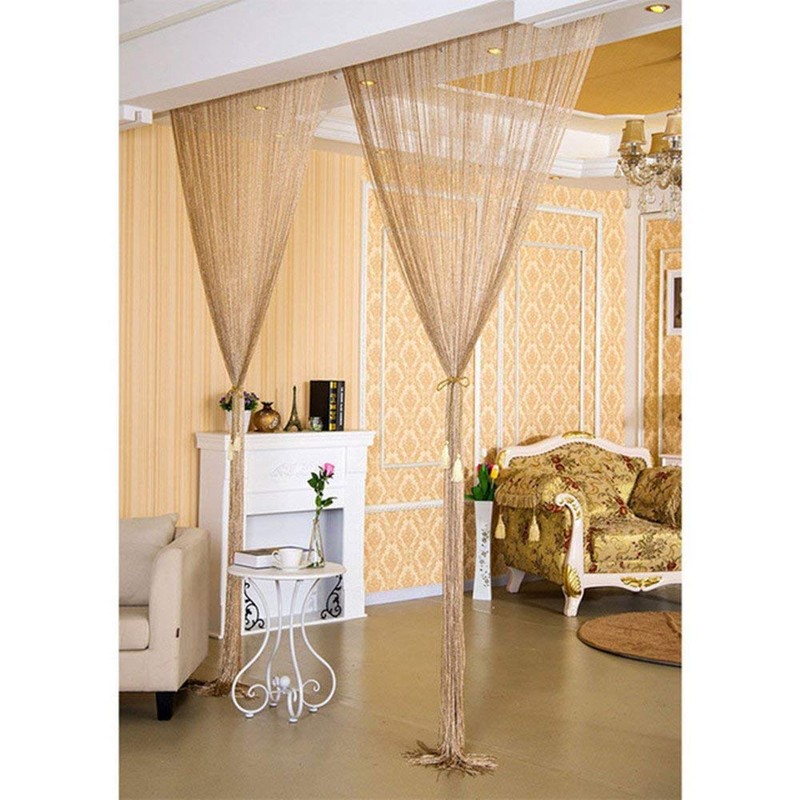 Trixes Thread Curtain in Dewdrop Design as Room Divider Fly