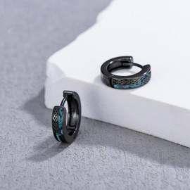 KoyeKei Hoop Earrings for Women Men 925 Sterling Silver Huggie Earrings Hypoallergenic Jewelry Gifts, Small, Sterling Silver, Turquoise