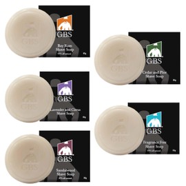 G.B.S G.B.S Men's Shaving Soap All Natural Enriched with Shea Butter and Glycerin, 3-Ounce Each, Variety Pack Pack of 5