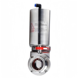 BOKYWOX 2'' Sanitary Single Acting Tri Clamp Pneumatic Butterfly Valve Ø51mm Stainless Steel 316
