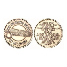 wendells Healing Spirit Recovery Native American Bulk Lot 25 Medallions Chips Bronze Great Spirit Prayer