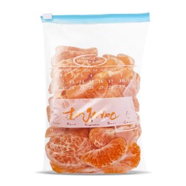 Xismtawp 120 Pack Calendar Slider Quart Freezer Bags Reusable Food Storage Bags Slide Zipper Expandable Bottom Clear Plastic Freezer Bags With Write-On-Label For Food Storage