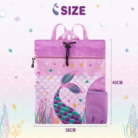 WAWSAM Gymnastics Backpack with Drawstring - 38 × 45 cm Sports Bag for Children Waterproof Swimming Beach Shopping Bag, Purple