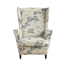 Eco-Ancheng Wingback Chair Slipcover 2 Piece Wingback Chair Cover Spandex Wing Chair Slipcovers Wingback Armchair Covers with Elastic Bottom for Living Room Wingback Chair