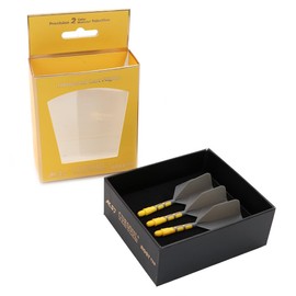 CUESOUL ROST T19 Integrated Shaft Flight Big Wing Shape, Two-tone, Gray Flight + Yellow Shaft, Medium Size, Set of 3 (CS-AK5711-6M)