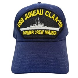 USS Juneau CLAA-119 Embroidered Patch Hat Baseball Cap Ship Boat Navy Blue