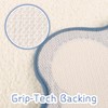 Light Blue Scalloped Long Bathroom Rug Runner Bath Mat