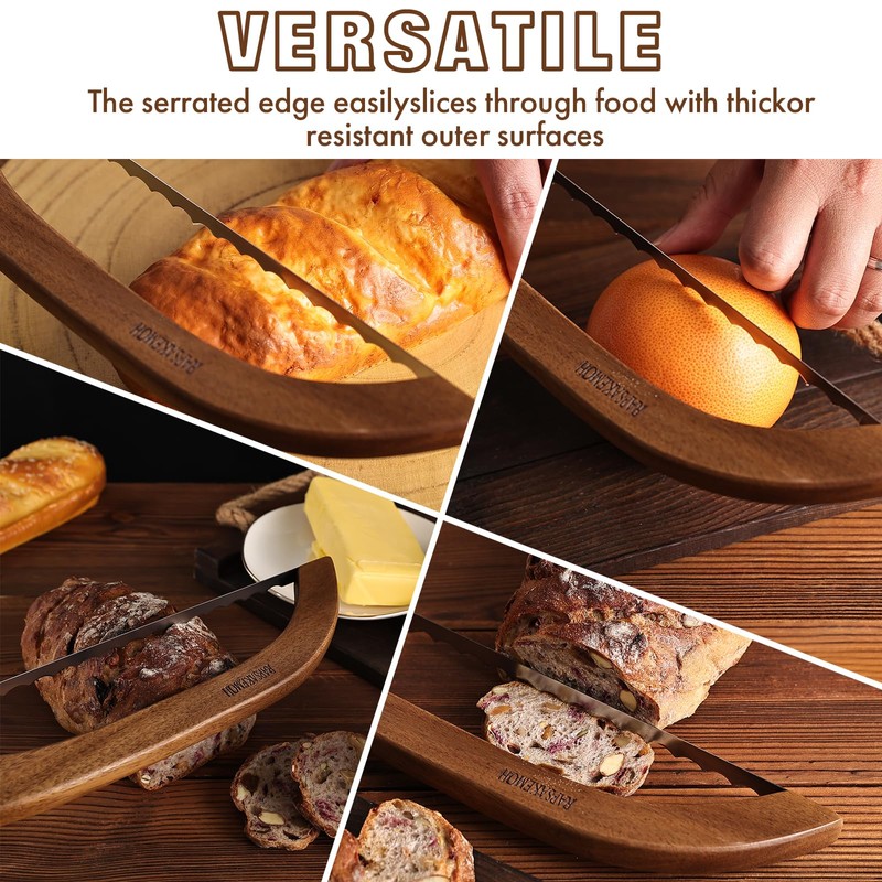 Bread Knife for Homemade Bread,Sourdough bread knife,15.7" Bread slicer for