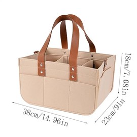 Organizador de Pañales para Bebé, Fieltro de Alta Calidad Bolsa de Pañales para Artículos Esenciales, Regalo Ideal para Baby Shower para Recién Nacidos (Style A-Caqui)