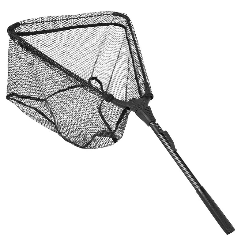 Portable Aluminum Alloy Telescopic Foldng Fishing Landing Net Pole Rubber