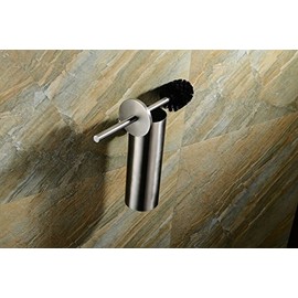 Toilet set: brush holder and toilet brush, made of 18/8 stainless steel (SUS304), matte, dimensions: 395 mm x 130 mm x 90 mm, for wall mounting, 23013-2