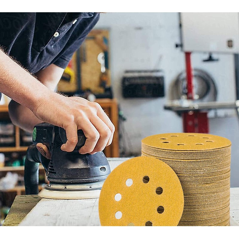 STEBRUAM 100pcs 125mm sanding discs, Sanding Discs Pads for Random