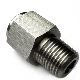 1/8" NPT Male To M12x1.0 Female Gauge Sender Adapter M12 Female - 1/8 NPT Male Fuel Oil Trans Brakes 304 Stainless Steel Fittings