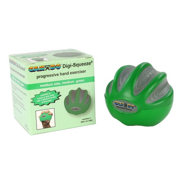 Eif CanDo Digi-Squeeze Hand Exerciser, Green: Medium
