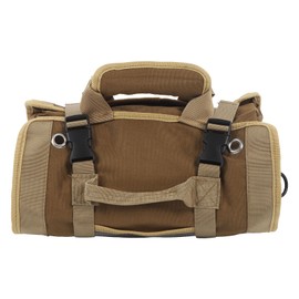 Tool Roll Up Bag Oxford Cloth Portable Multi Purpose Tool Storage Pouch Hanging Carrier Roll for Electrician Plumber Carpenter Khaki
