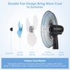 COSTWAY Pedestal Fan, 16-Inch Adjustable Height Fan, 3-Speed Digital Control,