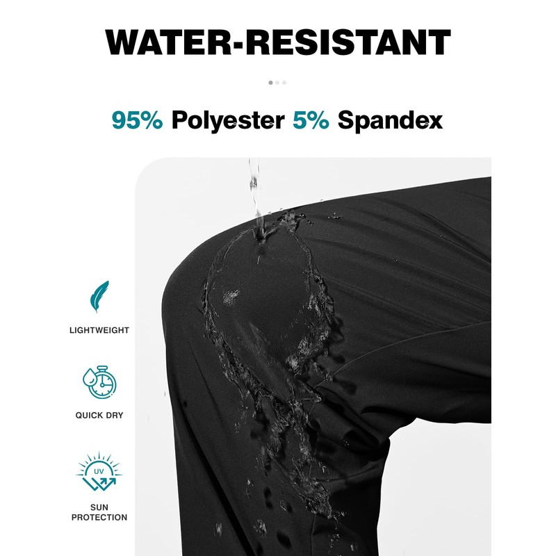 TBMPOY Mens Hiking Pants Lightweight Quick Dry 3 Pockets Travel