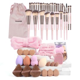 MAANGE Make Up Brush Set, 51 Pieces Makeup Tool Set, Multifunctional Makeup Brush, Foundation, Powder, Blush, Concealer, Eyeshadow, Makeup Brush (Pink)