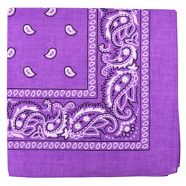 DF Gallery Bandana Hair Accessory Dance Costume Accessories Paisley Cotton Square mc83119 , purple