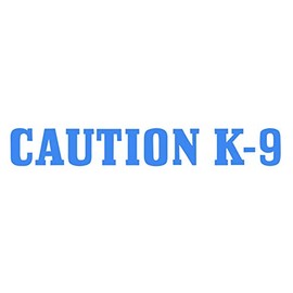 EZ-STIK Caution K-9 Sticker Decal Canine Dog K9 Wall Car K9 Decal Guard Dog Police Schutzhund (Light Blue, 8")