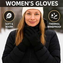 Polar Extreme HEAT WOMENS WATERPROOF SHERPA LINED SKI GLOVE M/L - BLACK