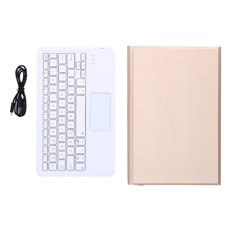 Wireless Keyboard Detachable Durable Computer Accessories with Artificial Leather CoverGold