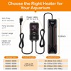 hygger Aquarium Heater 300W/500W/800W/1000W, Submersible Fish Tank Heater with Digital