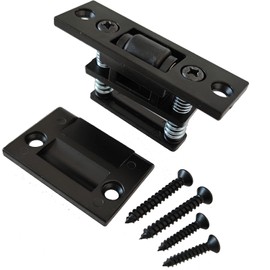 Door Ball Catch Heavy Duty Solid Silent Door Roller Catch with Adjustable Square Strike-Satin Black-Pack of 1