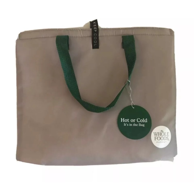 WHOLE FOODS MARKET Gray Reusable Insulated Hot or Cold Shopping