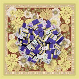 1-1/4" 32mm 4-Layer Engraved American Mahjong Set 160-Tile Lavender Heavyweight Acrylic Imperial Peacock Pagoda Garden SetColor: Black Mahjong Bag Set