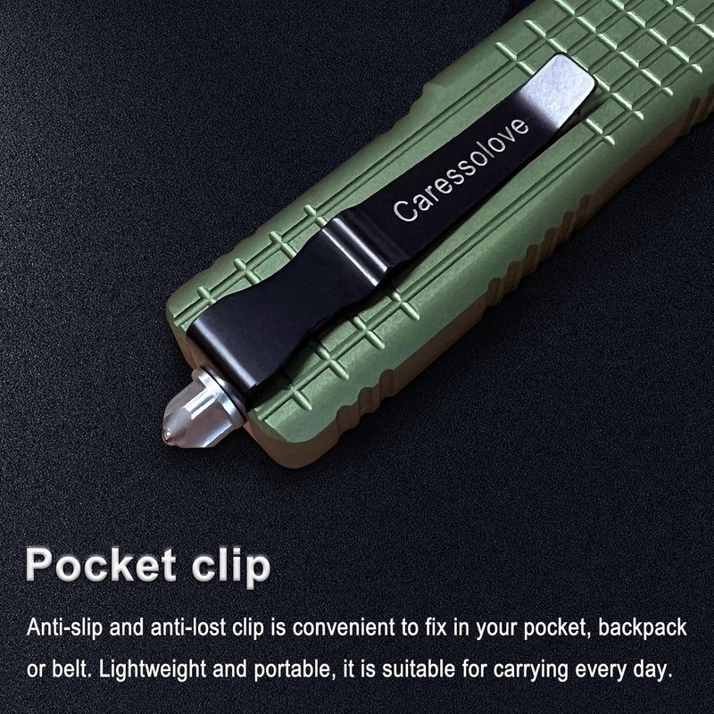 Automatic Utility Knife Push Button, EDC Pocket Boxcutters With Clip,