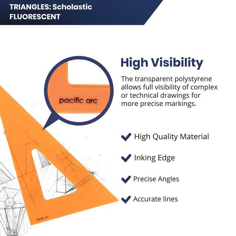 Pacific Arc's Scholastic Triangle - 8 pulgadas - Fluorescente -