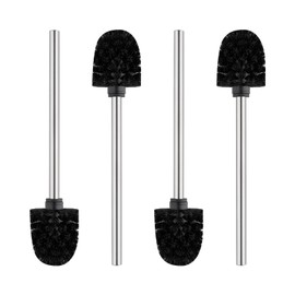 Ibergrif 4PCS Toilet Brushes Replacement, Stainless Steel Handle Toilet Brushes for Bathroom, with Strong Dense Bristles M34155