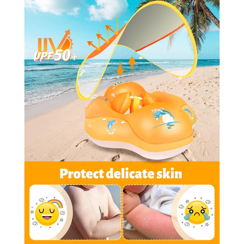 LAYCOL Baby Swimming Float Inflatable Baby Pool Float Ring with