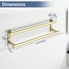 SAYAYO Double Towel Bar for Bathroom, 24 Inch Brushed Gold